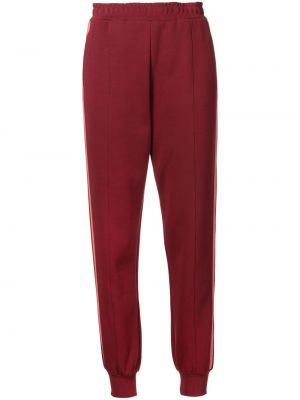 Pruhované bavlněné kalhoty s kapsami The Upside - červená