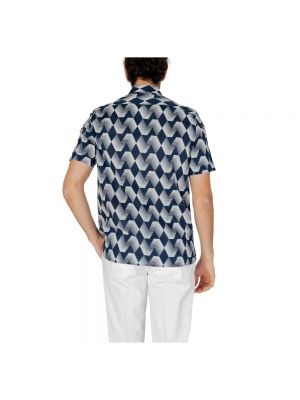 Koszula w geometryczne wzory Antony Morato niebieska