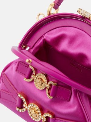 Geantă shopper din satin de cristal Versace roz