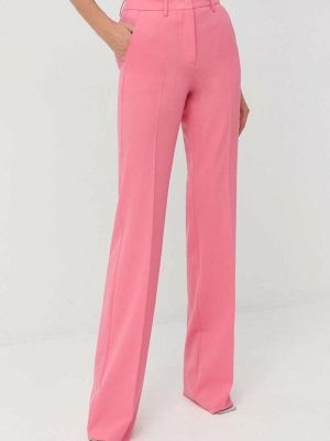Marella pantaloni femei, culoarea roz, drept, high waist