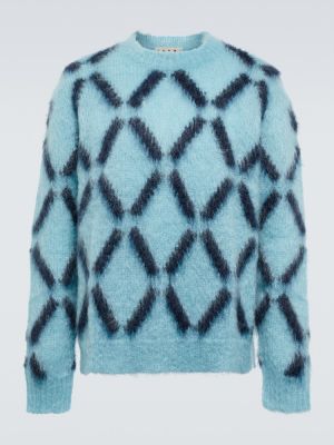 Moherowy sweter Marni niebieski
