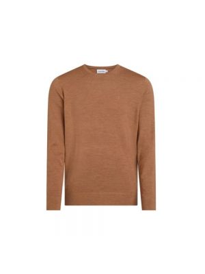 Sweter z wełny merino Calvin Klein brązowy
