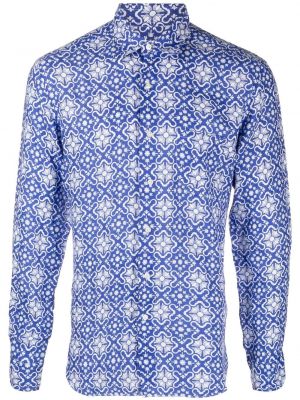 Chemise à imprimé à motif géométrique Peninsula Swimwear bleu
