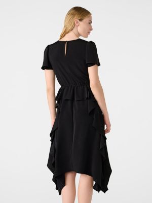 Платье миди с баской из крепа Karl Lagerfeld черный