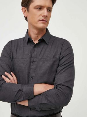 Памучна риза Calvin Klein сиво