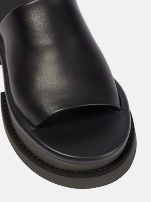 Papuci tip mules din piele cu platformă Clergerie negru