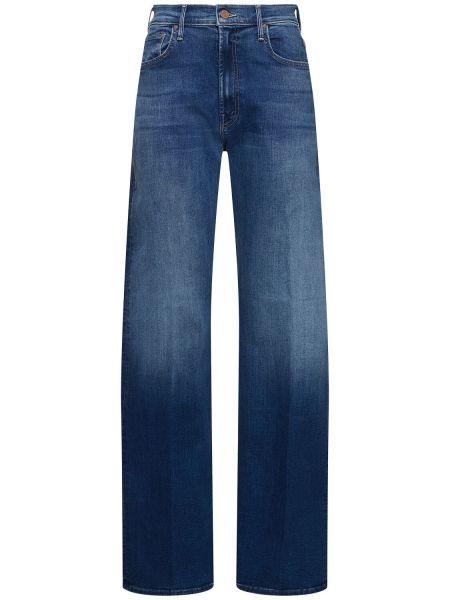 Krængede straight jeans Mother blå