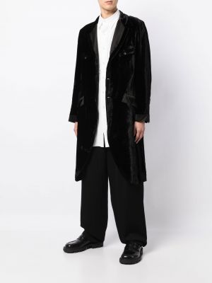 Samt mantel Yohji Yamamoto schwarz