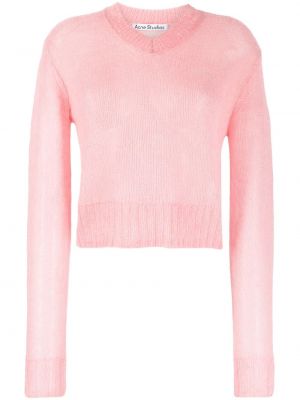 Пуловер с v-образно деколте Acne Studios розово