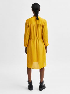 Bodkované šaty Selected Femme žltá