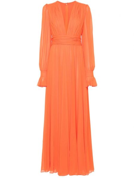 Вечерна рокля от шифон Blanca Vita оранжево
