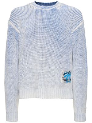 Памучен пуловер Acne Studios синьо