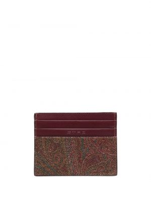 Žakárová peněženka s výšivkou Etro červená