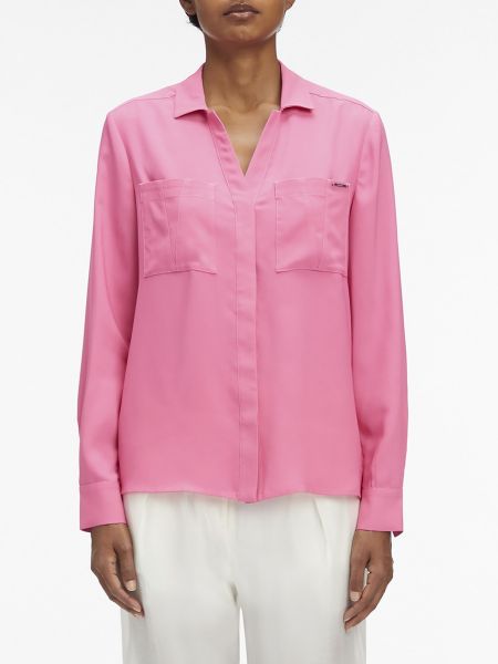Camisa manga larga con bolsillos Calvin Klein rosa