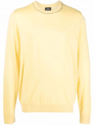 Jersey de punto de tela jersey de cuello redondo Ps Paul Smith amarillo