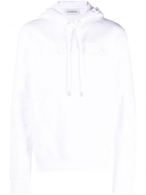 Hoodie brodé en coton Lanvin blanc