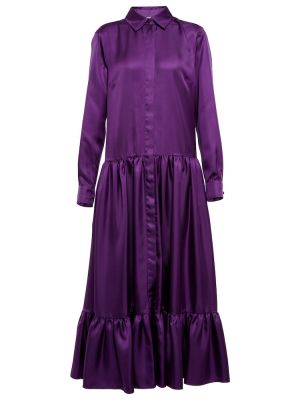 Robe mi-longue en satin en soie Max Mara violet