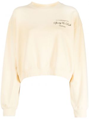 Sweatshirt aus baumwoll mit print Sporty & Rich gelb