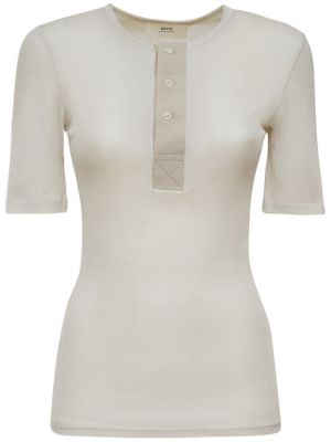 Βαμβακερή μπλούζα Ami Paris λευκό