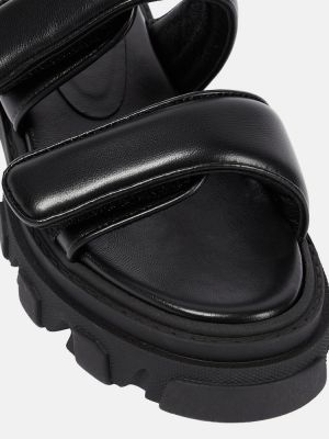 Dabīgās ādas sandales Gia Borghini melns
