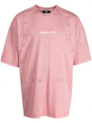 T-krekls ar apdruku Mauna Kea rozā
