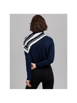 Jersey cuello alto de lana de lana merino con cuello alto Gant azul
