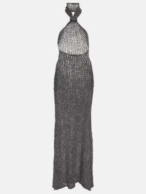 Dlouhé šaty z alpaky Ann Demeulemeester sivá