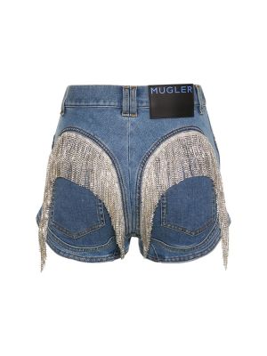 Džínové šortky Mugler - Modrá