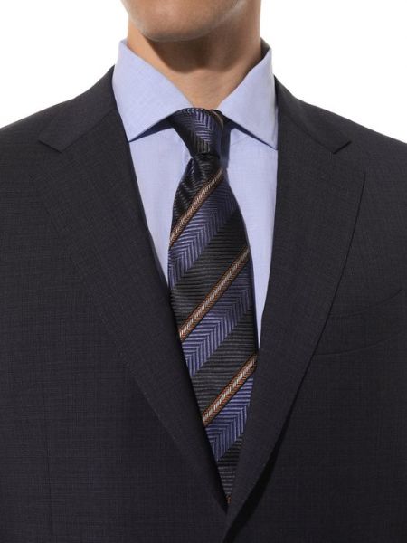 Хлопковый шелковый галстук Zegna синий