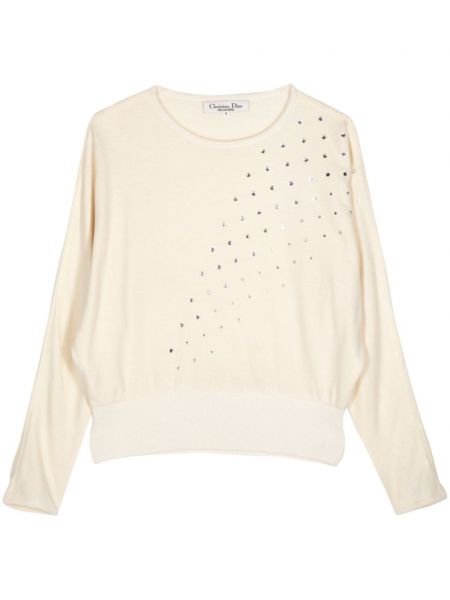 Вълнен дълъг пуловер Christian Dior Pre-owned бяло