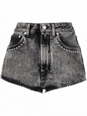 Pigget jeans-shorts Alessandra Rich grå