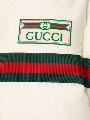 Najlonska pernata jakna Gucci bijela