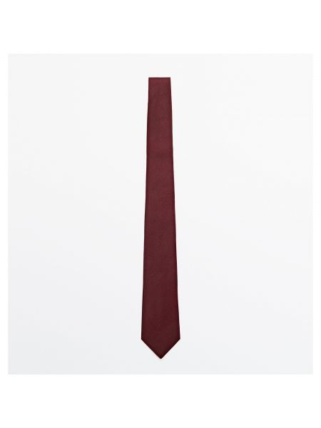 Хлопковый шелковый галстук Massimo Dutti бордовый