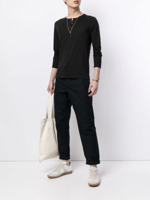 Camiseta de manga larga manga larga Adam Lippes negro