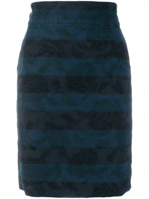 Falda de tubo con bordado ajustada Dolce & Gabbana Pre-owned azul