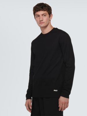 Camiseta de algodón de tela jersey Jil Sander negro