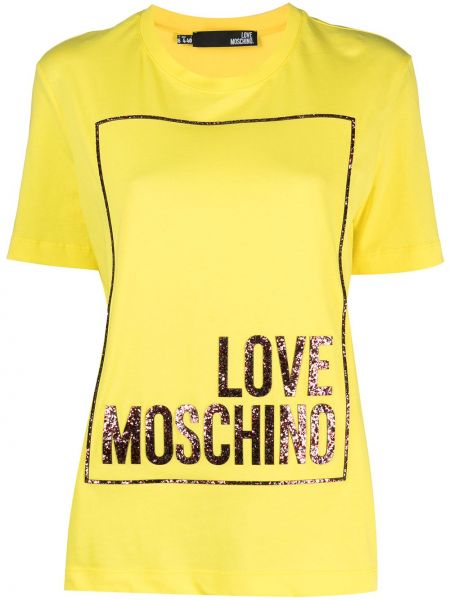 Camiseta con estampado Love Moschino amarillo