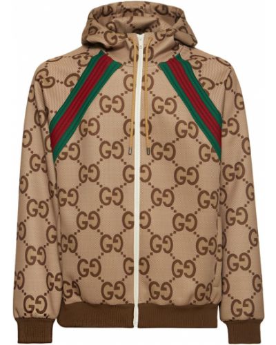 Bavlnená mikina s kapucňou na zips Gucci