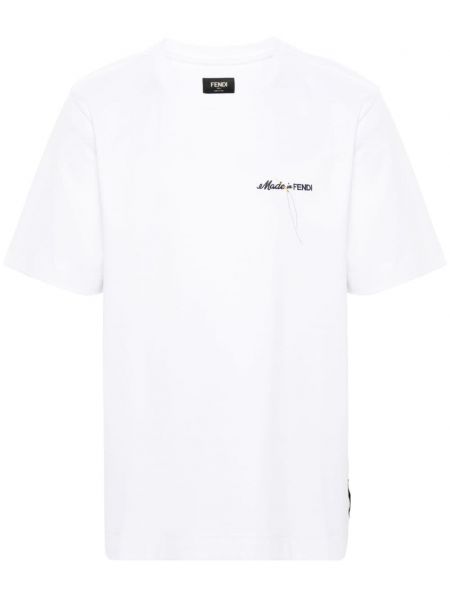 T-shirt brodé Fendi blanc