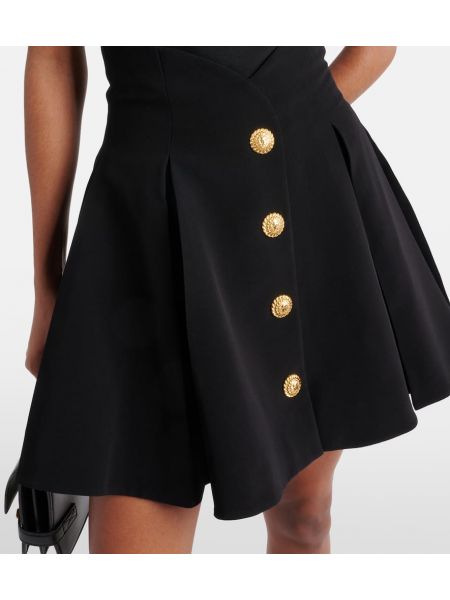 Plisované mini sukně Balmain černé