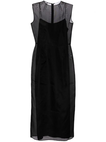 Svilena ravna haljina Gabriela Hearst crna