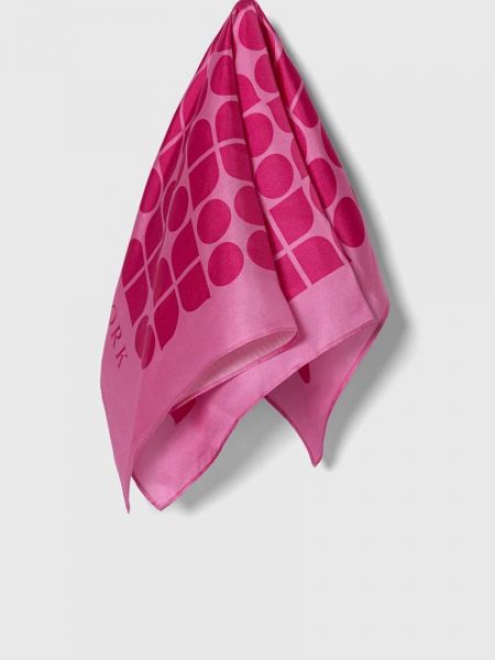 Svilena marama s printom Kate Spade ružičasta