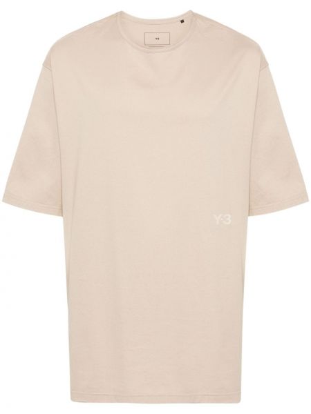 Bavlnené tričko Y-3 hnedá