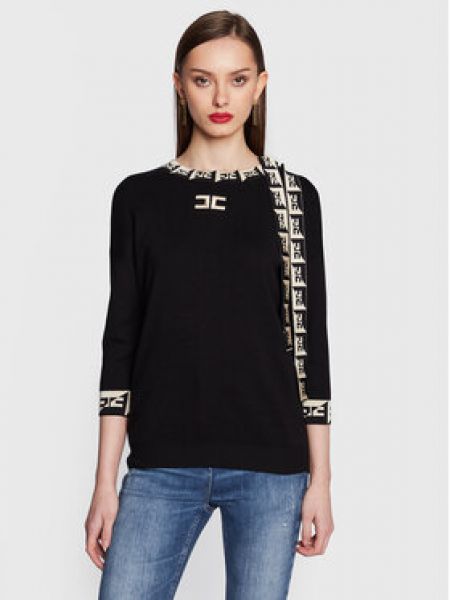 Elisabetta Franchi Svetr MK-20S-31E2-V270 Černá Loose Fit
