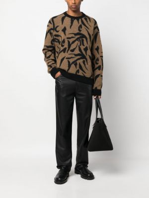 Sweter z nadrukiem w abstrakcyjne wzory z okrągłym dekoltem Nanushka