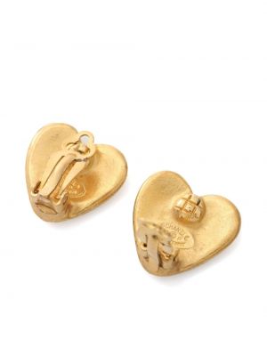 Náušnice se srdcovým vzorem Chanel Pre-owned zlaté