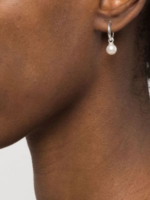 Boucles d'oreilles avec perles à boucle Hatton Labs argenté