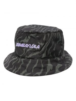 Haftowany kapelusz z nadrukiem w tygrysie prążki Bimba Y Lola
