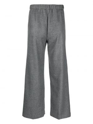 Flanelové kostkované kalhoty Aspesi šedé