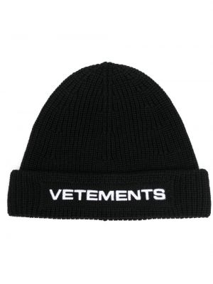 Brodert lue Vetements svart